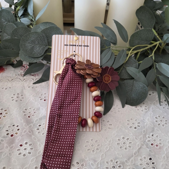 Accessories - Bag Charm with Floral Accents